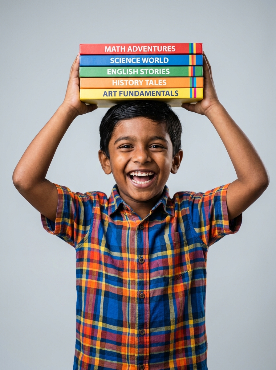 Student smiling with books