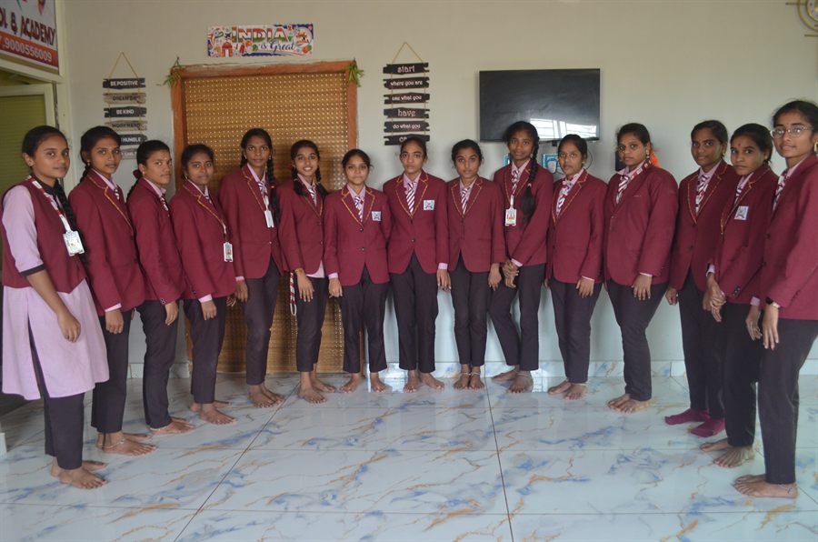 Students lined up in school uniform